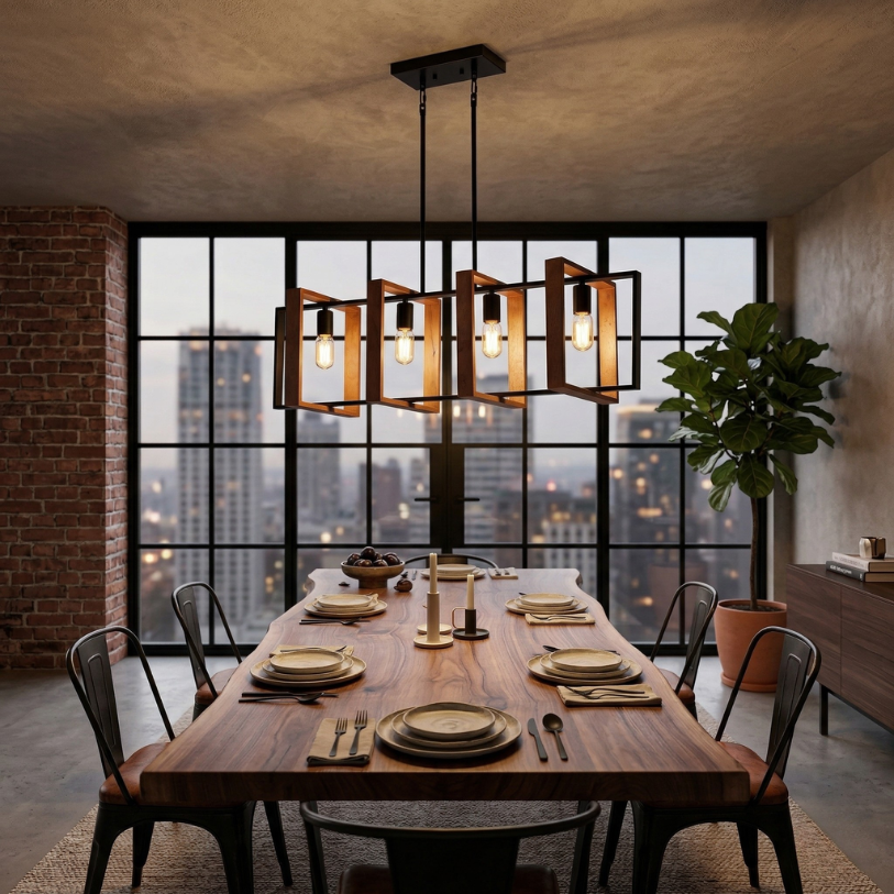 Rustic 4-Light Chandelier | Pendant Design