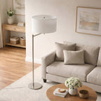 Horizon Brushed Nickel Table Lamp With On Off Switch Curved Metal Base