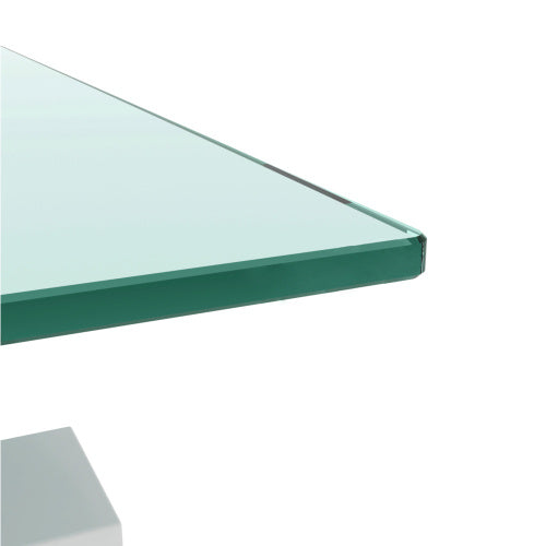 Modern White Glass Coffee Table | Rectangular Design
