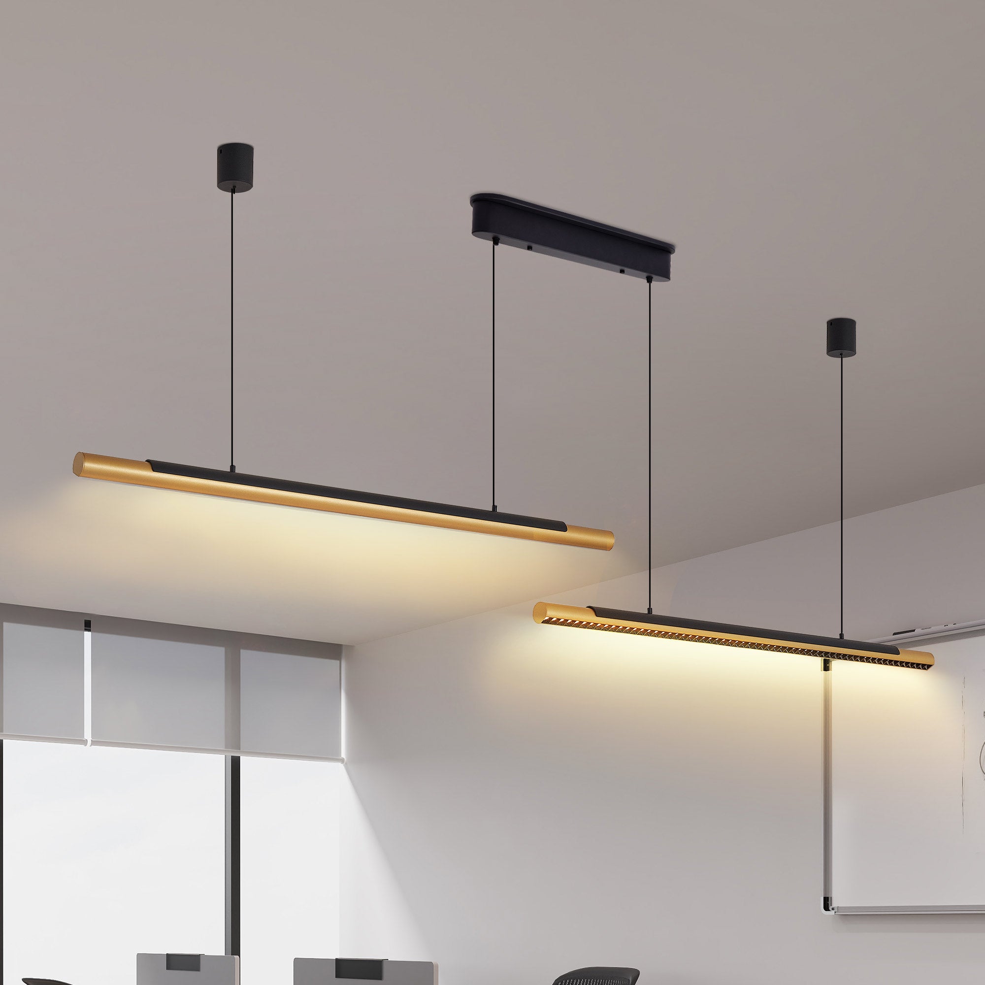75-inch Modern Black And Gold LED Pendant Light