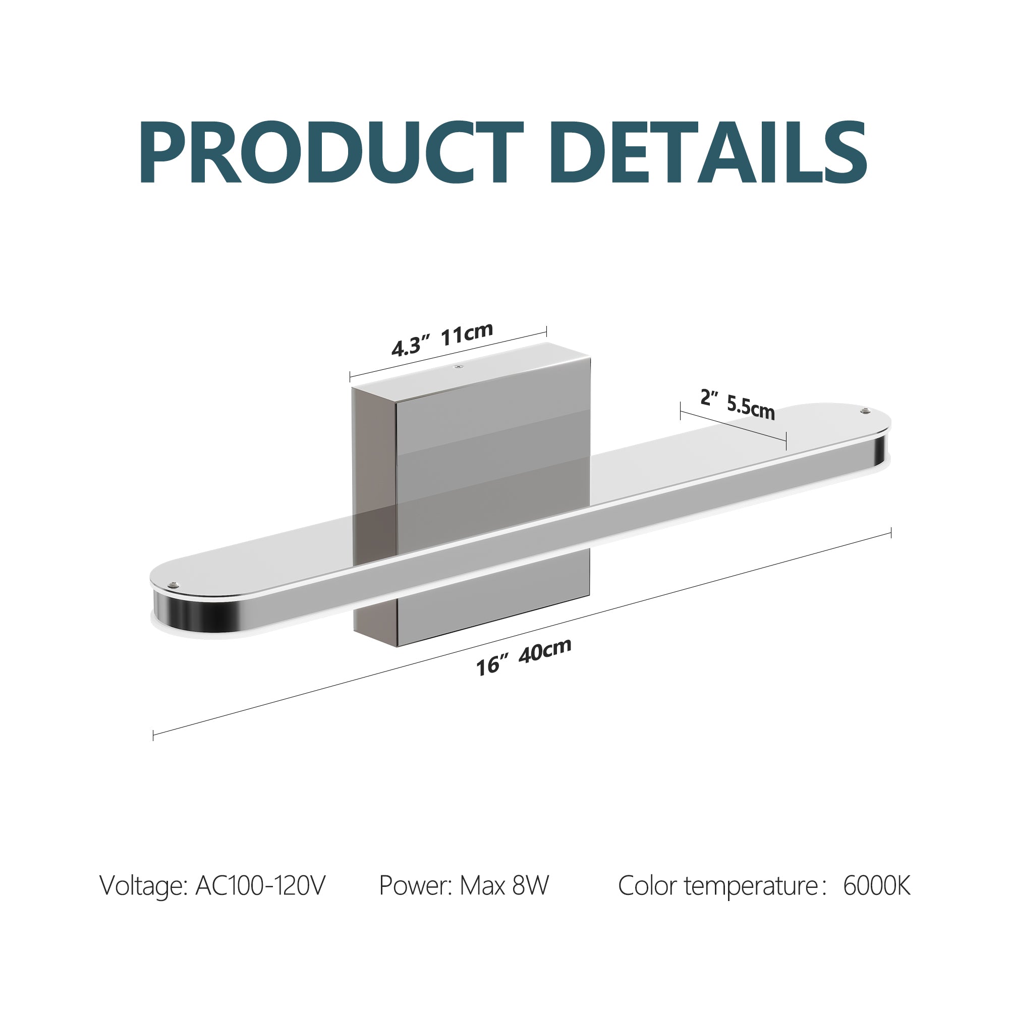 LED Bathroom Vanity Light Bar Dimmable Bathroom Light Fixtures Modern