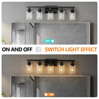 31 Modern Black 5-Light Bathroom Vanity Light Fixture