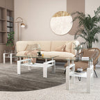 Tempered Glass Coffee Table Set | Square Design