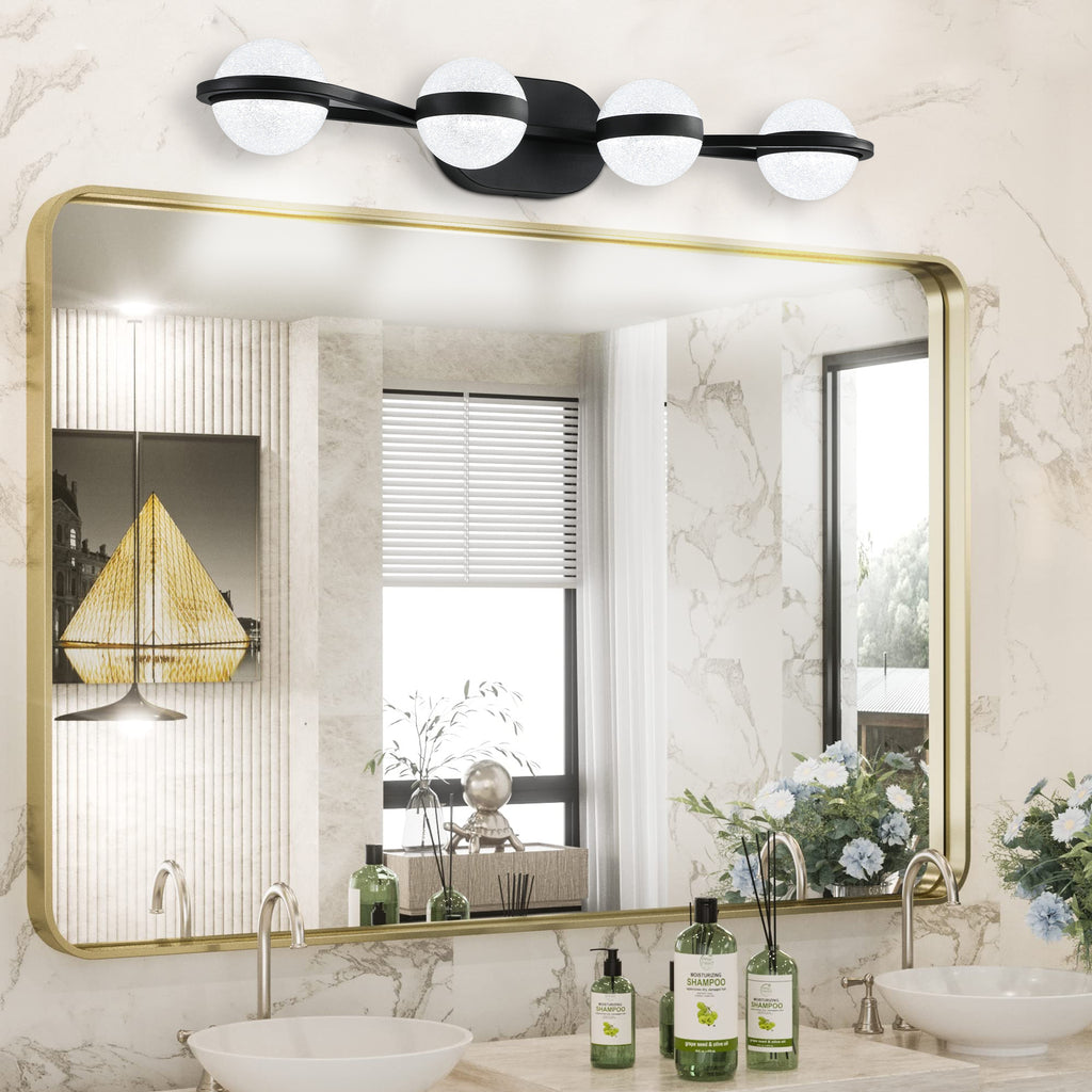Same As W1340P143677 L2001-B-4 30 Black Minimalist LED Bathroom Vanity