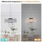 Modern Crystal Chandelier 19 Inches Aluminum Iron Round Ceiling Light
