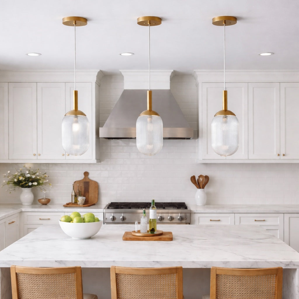 Modern Style Pendant Lamp - Bronze And Clear 110-120V Bedside Lamp Bed