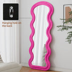Flannel Full Length Wave Rose Floor Mirror For Bedroom Living Room Han