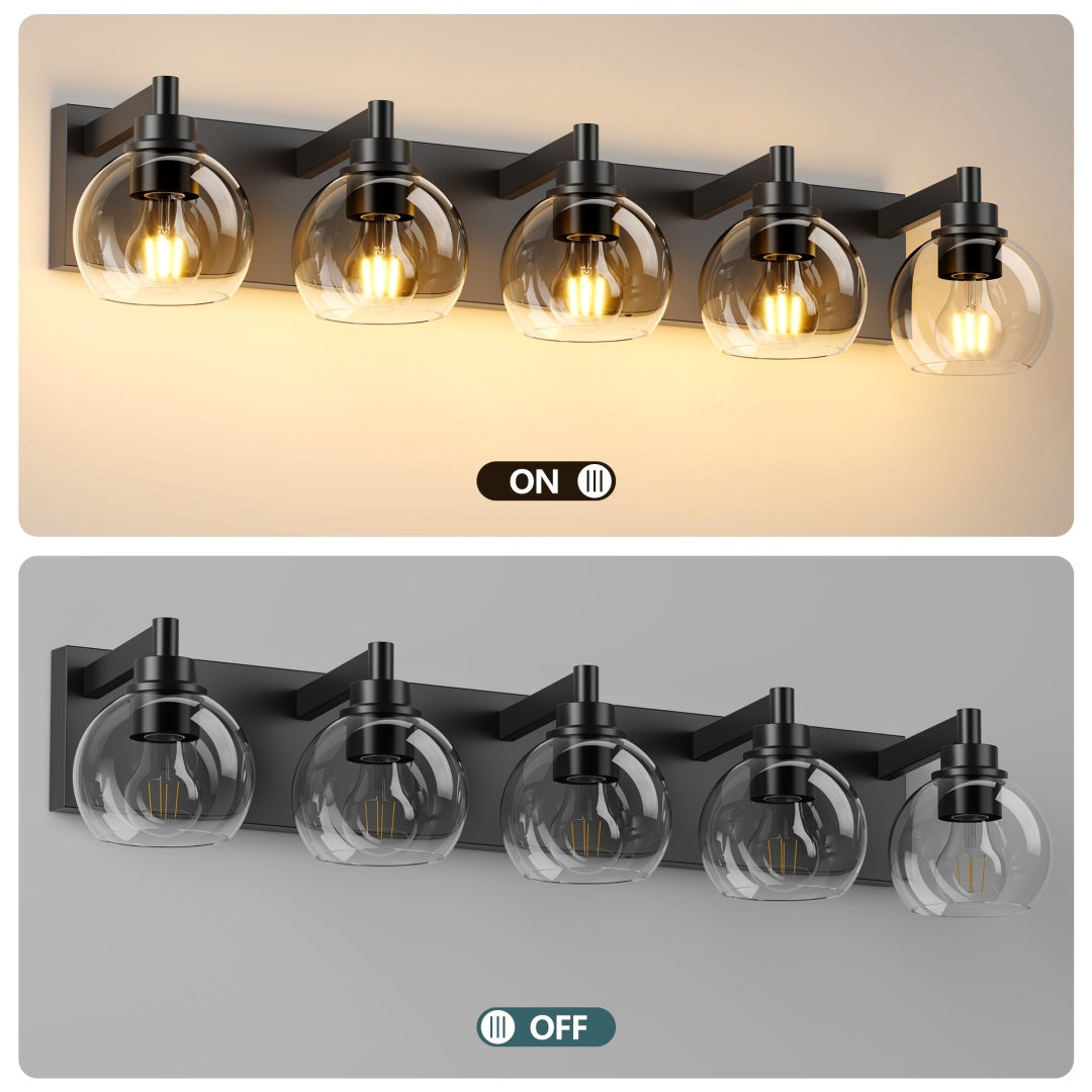 Bathroom Light Fixtures Over Mirror 5-Lights Bathroom Vanity Light Wit