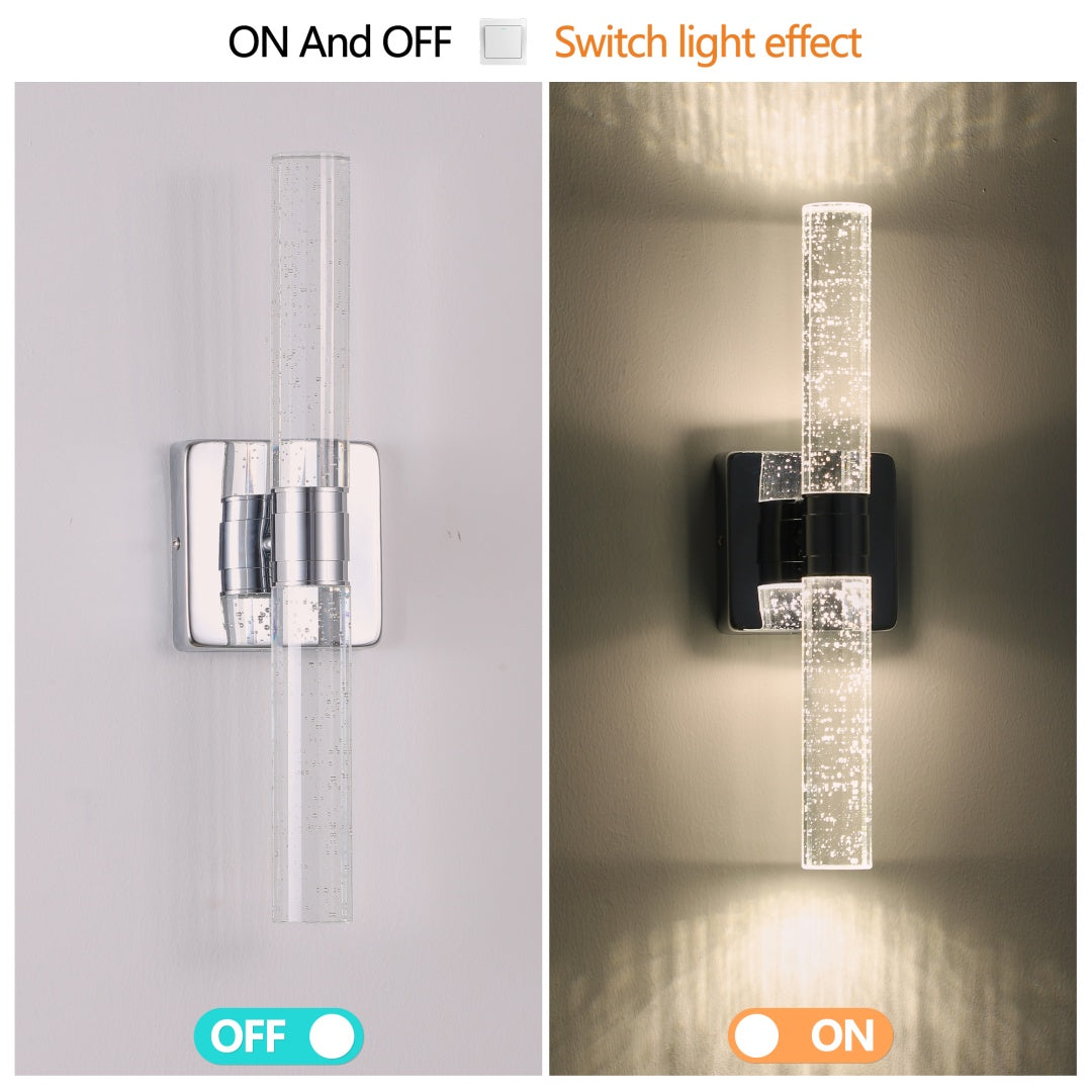 17in H Contemporary Crystal Wall Light