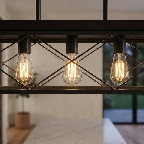 Modern Farmhouse Chandelier | Rectangular Ceiling Light