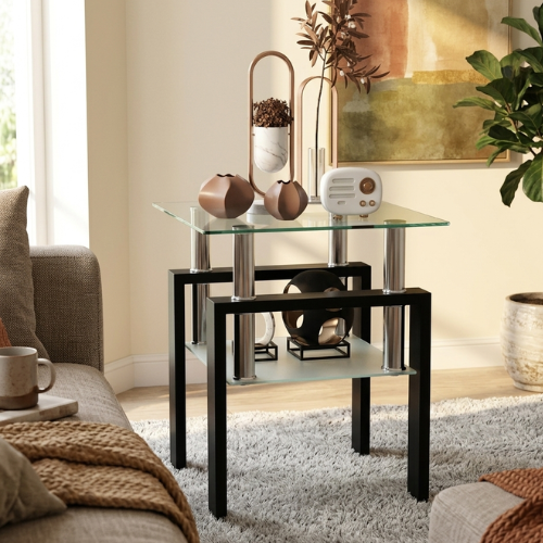 Modern Metal Coffee Table | 2-Layer Structure