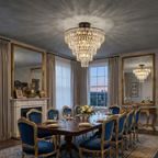 Large Crystal Chandelier |  Modern Design