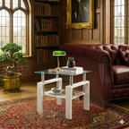 White Glass Coffee Table |  2-Layer Design