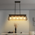 Modern Farmhouse Chandelier | Rectangular Ceiling Light