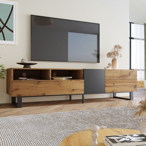 Solid Wood TV Console | Double Storage
