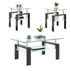 Modern Glass Coffee Table Set | Square Design