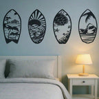 CIFbuy 4 Piece Metal Surfboard Wall Art Coastal Beach House Decor Mode