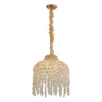 16 Inch 5-Light Crystal Pendant Light Chandelier- Elegant Waterfall De
