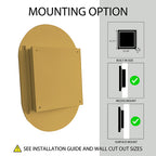 20x34 Inch Oval Recessed Medicine Cabinet
