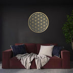 Zen Lotus Metal Wall Art Boho Chic Floral Hanging For Living Room Bedr
