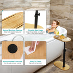 1Pc C-Shaped Bathtub Tray Table With Adjustable Height 360Degree Rotat