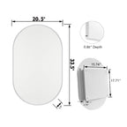 20x34 Inch Oval Recessed Metal Frame Bathroom Wall Cabinet With Mirror