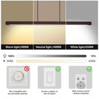 Walnut Wood LED Pendant Light, Linear 51 Inch, Dimmable