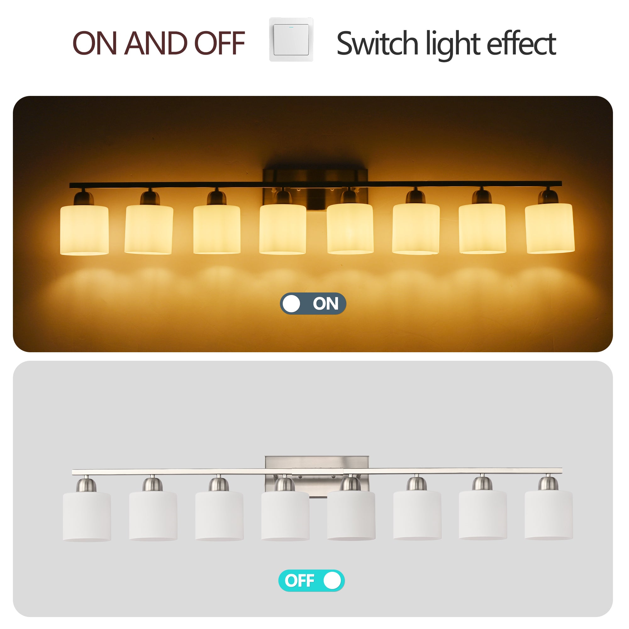 8-Light Bathroom Light Fixtures