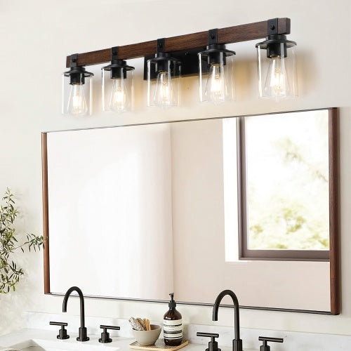 Rustic Bathroom Wall Lamp | 5 Light Fixture