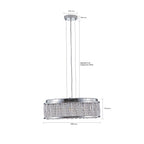 Modern Crystal Chandelier 19 Inches Aluminum Iron Round Ceiling Light