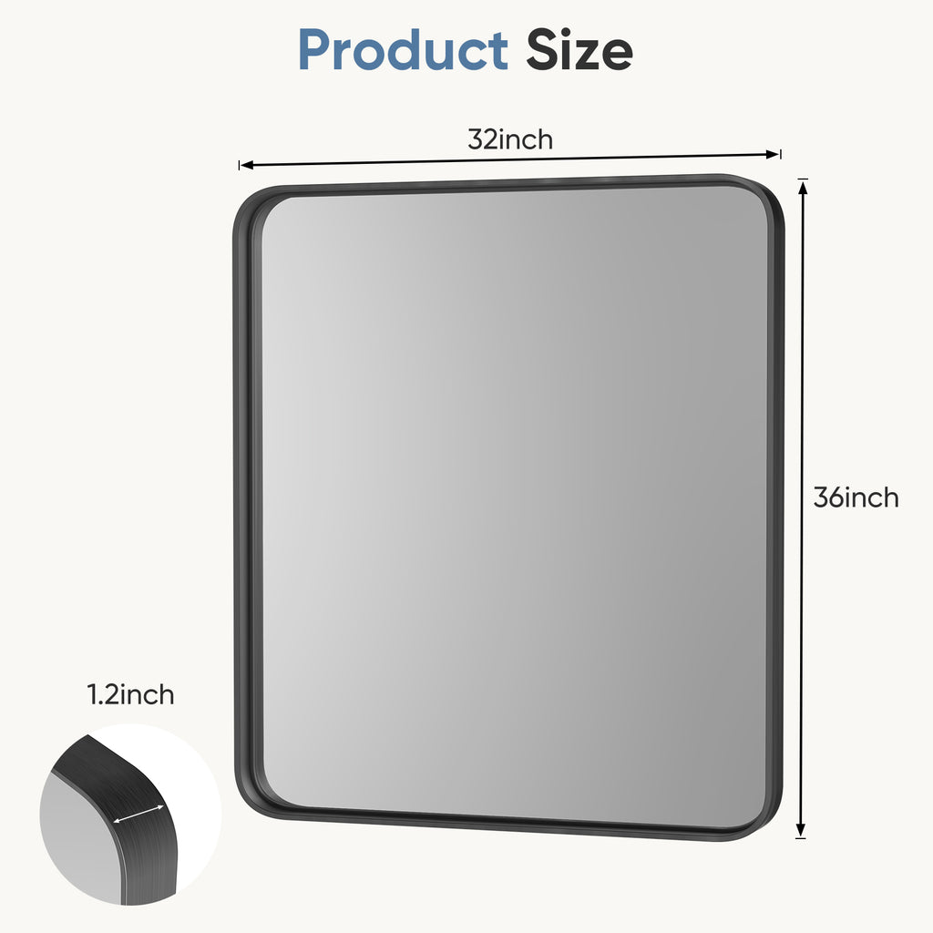Wall Mirror With Rectangular Metal Frame