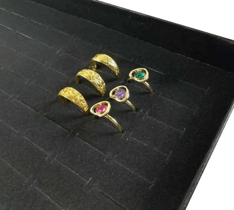 Slots Jewelry Ring Display Organizer Tray Holder Earrings Storage Box