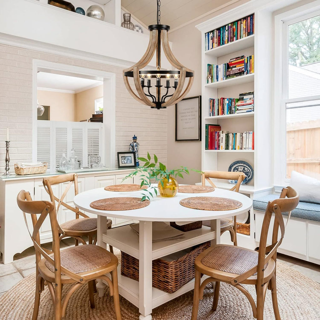 Modern Solid Wood Chandelier | Adjustable Hanging
