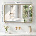 Wall Mirror With Rectangular Metal Frame
