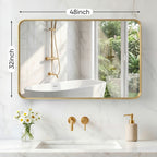 Wall Mirror With Rectangular Metal Frame