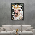 Beauty Posters Beauty Lady Wall Art Gold And White Floral Canvas Artwo
