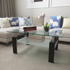 Rectangular Glass Coffee Table | 2-Layer Structure