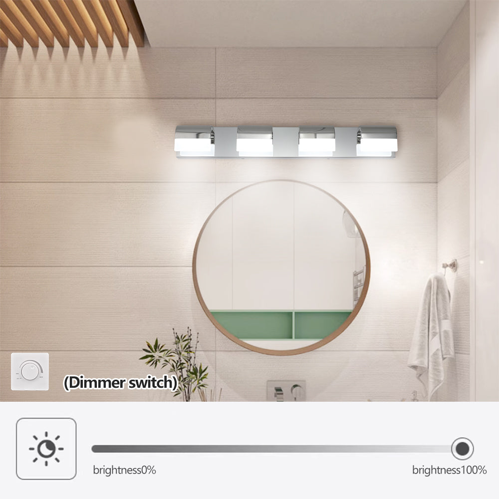 Modern Bathroom Vanity Lighting 4-Light LED Vanity Lights Over Mirror