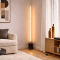 Prism Brassed Gold LED Floor Lamp With On Off Faux Marble Base