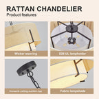 19.7in Farmhouse Boho Chandelier