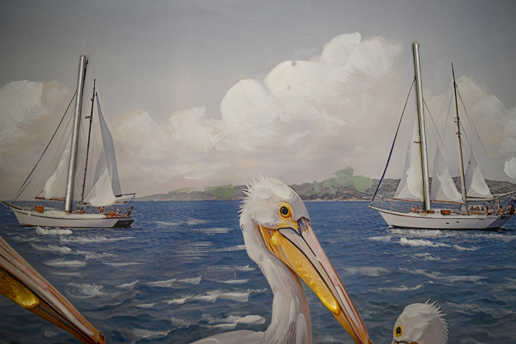 Beach Wall Art - Large Blue Ocean Seagull Canvas Pictures For Living R