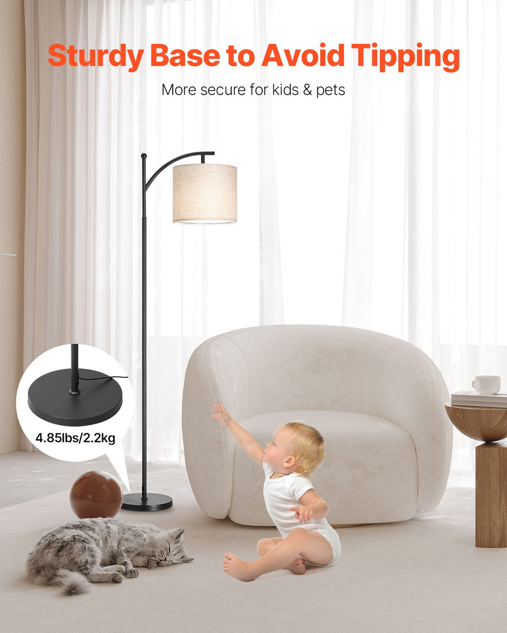 Floor Lamp Dimmable Color Temperature Living Room Lamp With Remote Con