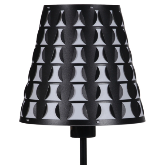 16 Traci Black Geometric Metal Table Lamp