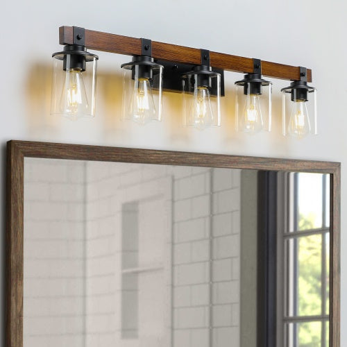 Rustic Bathroom Wall Lamp | 5 Light Fixture