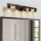 Rustic Bathroom Wall Lamp | 5 Light Fixture