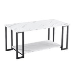 Modern Marble Coffee Table | 2-Tier Rectangular