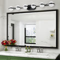 43in Black Minimalist LED Bathroom Vanity Light With Crystal Sand Acry