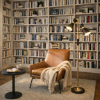 Axis Brassed Gold Floor Lamp With 4-Way Double Spots With Metal Base