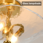 Glass Globe Semi Flush Mount Ceiling Light Fixture, 16.5 Inch