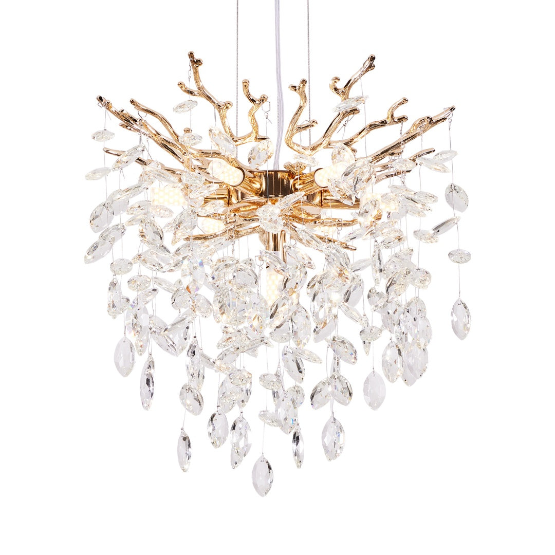Modern Tree Branch Crystal Chandelier Luxury Gold Crystal Pendant Ligh